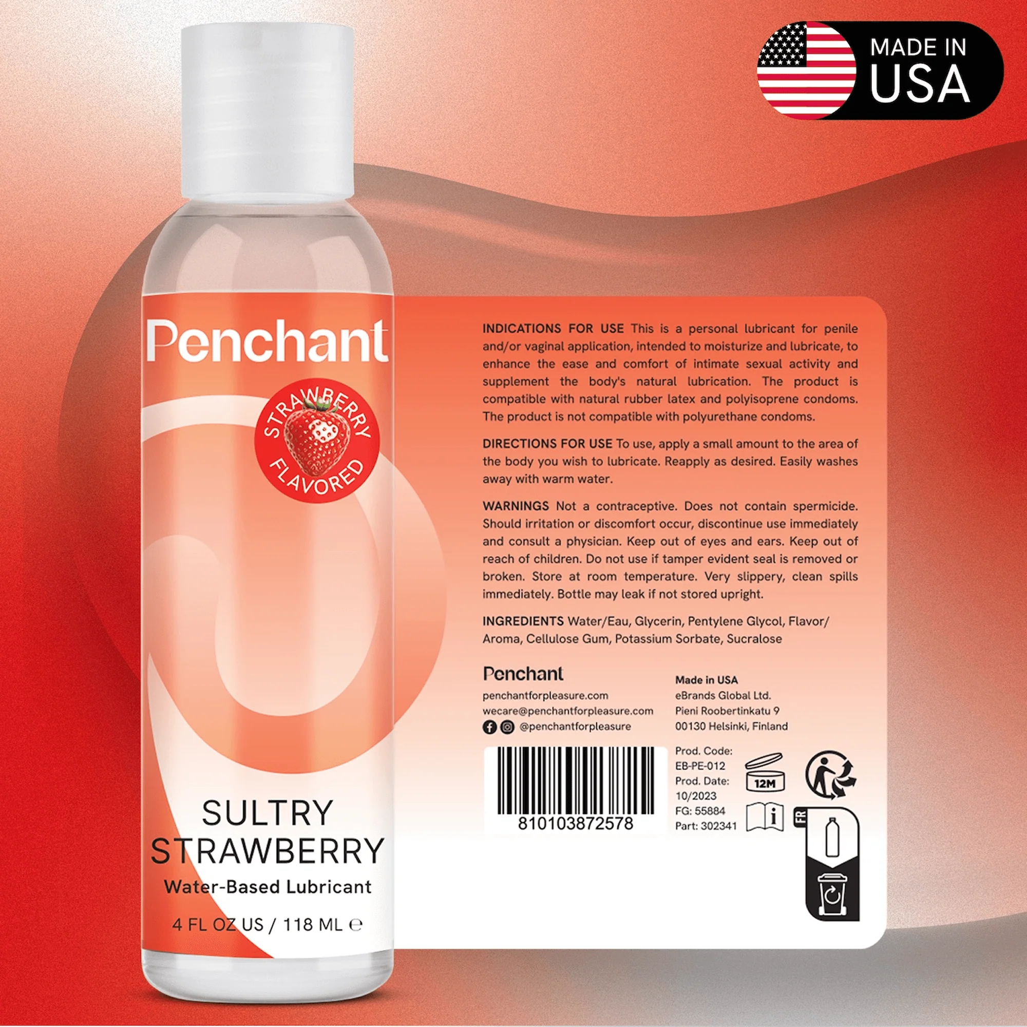 Strawberry Lube - Sultry Sensation Personal Lubricant - (4oz) - Image 7
